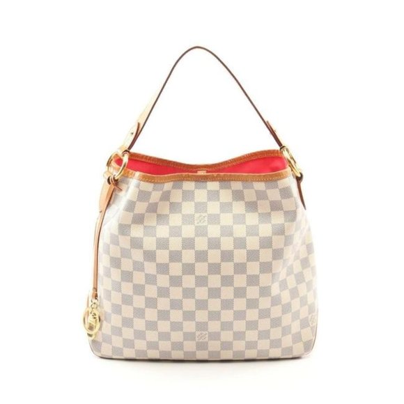 LOUIS VUITTON Soffi Damier Azur Canvas White Shoulder Handbag